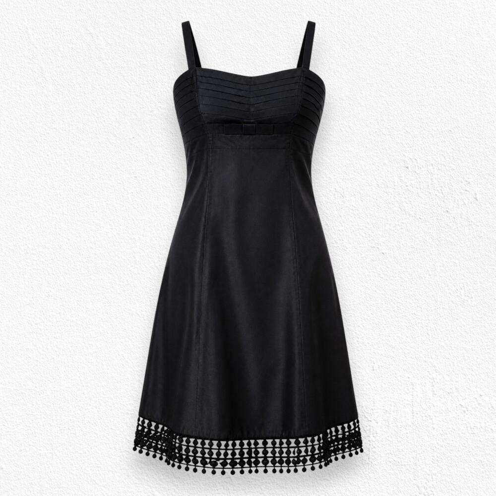 Lilly Pulitzer Alana Fancy Black Silk Cotton Cocktail Dress Size 8 Y2K 2007 LBD